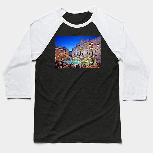 Fontana di Trevi - Roma Baseball T-Shirt by Cretense72